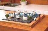 高档日本料理寿司碟 天然石头餐具 自助餐蛋糕盘 点心盘 板岩餐具
