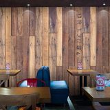 复古怀旧工业风仿真木纹木质壁纸奶茶咖啡店装修酒吧墙纸定制壁画