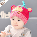 冬季3-6-12个月加绒婴儿帽子秋冬0-1-2岁儿童女宝宝公主毛线帽潮