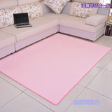 浅粉色珊瑚绒地毯地垫防滑客厅床边门垫茶几加厚地毯卧室满铺定制