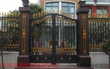 上海铁艺大门小区双开大门 别墅电动平移门精美铁艺大门进户门