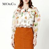 MO&Co.摩安珂 2015春季新款薄款透视短外套 早春花色小外套 moco