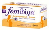 德国孕妇叶酸及维生素 Femibion 2段 30粒 孕13周起-哺乳 (含碘)