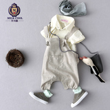 米卡酷 2016夏季男宝宝背带裤两件套婴幼儿男童韩版棉质衬衫套装