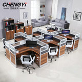 上海新款办公家具简约时尚办公室屏风办公桌4人组合办公桌员工桌