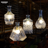 现代简约餐厅灯吊灯吧台灯咖啡厅酒吧灯具创意个性酒瓶玻璃复古灯