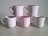 70.80年代 白瓷小茶杯5个合售 有款 老瓷器老物件怀旧收藏