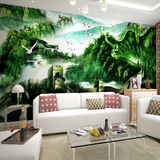 中式山水3D立体电视背景墙纸客厅沙发大型壁画书房卧室床头壁纸