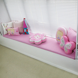 定做粉色卡通可爱公主田园儿童房飘窗垫阳台垫子窗台垫餐椅垫坐垫