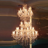 欧式水晶吊灯别墅楼梯卧室餐厅酒店大厅吊灯LED蜡烛复式楼节能灯