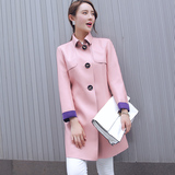 中长款皮衣女2015秋装韩版修身显瘦立领长袖pu水洗皮风衣女士外套