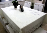布桌垫盖巾纯色蕾丝长方形桌布布艺白色正方形餐桌布茶几布镂空台