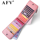 AFV卡包女式多卡位钱包女长款卡片包韩国信用卡超薄可爱真皮卡夹