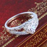 Silver 925 rings Inlaid stone heart ring, Engagement ring, f