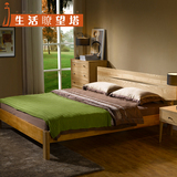 简易水曲柳实木床1.5米实木床双人床全实木床现简约代成人田园床