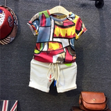 香港代购Zara童装1-3岁男童印花短袖T桖短裤两件套潮宝宝儿童套装