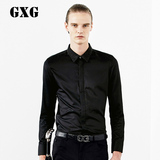 特惠 GXG男装春季新款衬衣 男士时尚绅士修身黑色衬衫#33103728