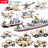 益智军事人仔拼装积木二战坦克飞机模型儿童玩具男孩3-5-6-7-10岁