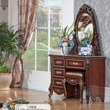 豪华欧式卧室现代简约梳妆台小户型组装雕花化妆桌实木家具组合