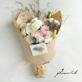 flowerlib植物图书馆花束全国杭州鲜花速递生日白色粉色洋牡丹