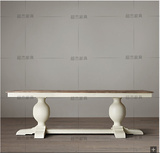 新款预定 美式实木复古餐桌 美国白橡 拼花桌面