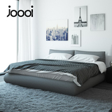 北欧布艺床现代简约床1.8米小户型双人软包床可拆洗婚床储物布床