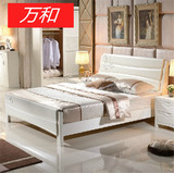 高档橡木全实木床1.5/1.8米橡木床婚床中式简约现代家具高低箱床