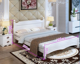 床木板床1.5米1.8双人床美式白色公主床松木床实木儿童床单人床小