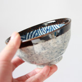 日本进口美浓烧陶瓷餐具经典海波浪古朴米饭碗多用碗釉下彩工艺