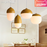 现代简约北欧实木led餐厅灯吊灯吧台创意单头个性餐桌灯宜家灯具