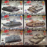 拼装方块坦克模型主战坦克世界军事二战经典4D模型玩具突击炮德国