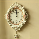 欧式田园树脂艺术时尚创意家居钟表时钟 立体浮雕天使客厅大挂钟