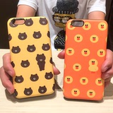 韩国正品 Line 苹果iphone6s plus防摔手机壳 布朗熊6P卡通保护套