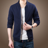 2016春季男士夹克开衫外套韩版修身针织外套青年男装立领夹克衫潮