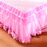 韩国蕾丝花边夹棉床裙加厚床套加棉床罩公主蓬蓬纱1.8米床裙单件