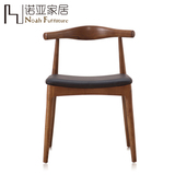 新古典时尚欧式实木复古椅餐椅书房靠背洽谈椅子创意休闲牛角椅子