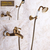 欧式 全铜 仿古 浴缸 水龙头、简易 花洒 冷热 浴缸 淋浴 套装