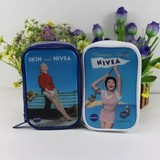 妮维雅NIVEA赠品复古娃娃化妆包/洗漱包/刷具包蓝色 防水