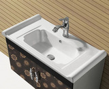 陶瓷 中式古典 方形梅花底 中边柜洗脸洗手盆、台一体成型式台盆