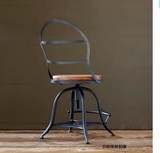 北欧宜家铁艺餐椅复古做旧餐椅书椅创意铁实木高档凳子靠背椅特价