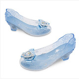 美国迪士尼新款儿童灰姑娘水晶鞋 亮灯高跟公主鞋 发光鞋 演出鞋