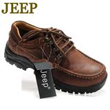 正品jeep吉普男鞋日常韩版休闲大头皮鞋商务真皮系带低帮英伦潮鞋