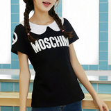 短袖T恤女娃娃领韩国夏季少女装学生夏装韩版百搭打底衫全棉体恤