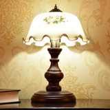 温馨简约现代中式实木木艺LED装饰台灯客厅卧室床头灯书房阅读灯