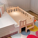 儿童床婴儿拼接实木松木儿童床带护栏床环保原木免漆小孩单人拼接