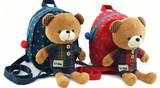 韩版1-2岁男童女童可爱小熊毛绒玩具儿童书包宝宝防走失双肩背包