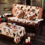 加厚红木沙发垫冬款实木沙发坐垫带靠背防滑沙发垫连体木椅子垫子