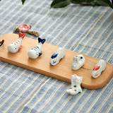 采撷舍 创意筷托筷架日式陶瓷手绘可爱动物筷架餐具摆件特价厨房