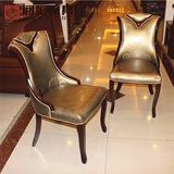 韩式实木餐椅深色餐厅椅子饭馆餐椅时尚餐椅简约时尚酒店咖啡色椅