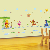 迪士尼维尼小熊装饰贴画儿童房卧室幼儿园教室墙贴纸客厅背景墙贴